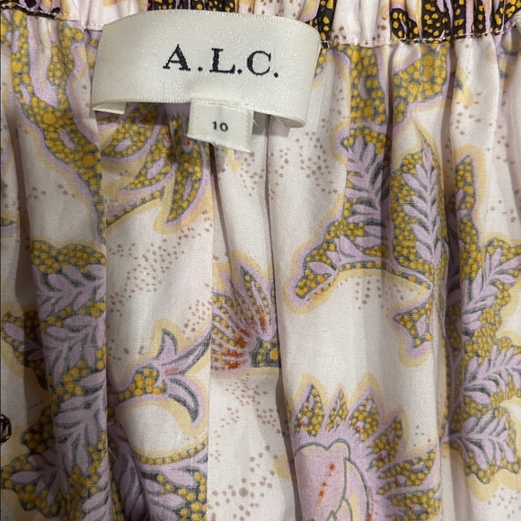 A.L.C. Adelaide Floral Tie Waist Puff Sleeve Mini Dress SZ 10 - Picture 13 of 15